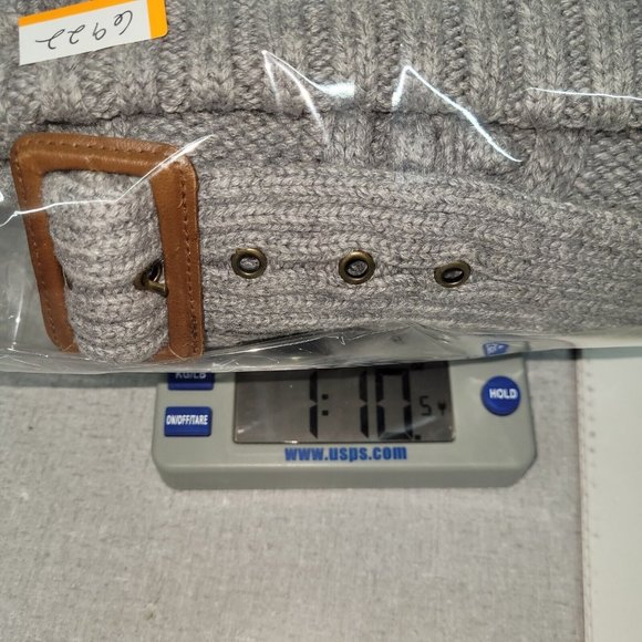 Heather B Sweater Women S Short Sleeve Chunky Cable Belted Turtleneck Tunic Grey - Picture 11 of 11